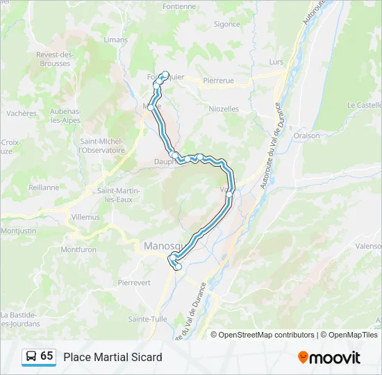 65 Bus Line Map