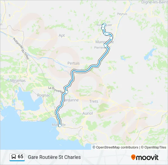 65 Bus Line Map