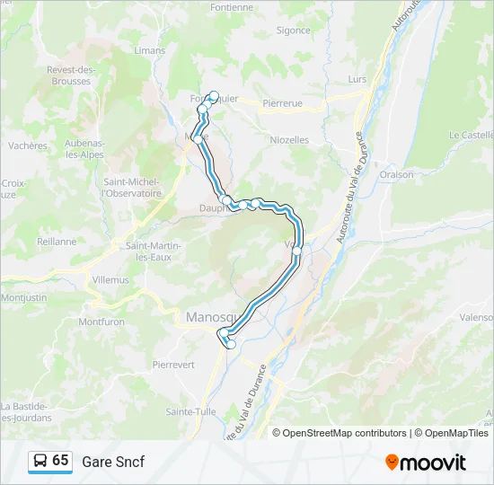 65 Bus Line Map