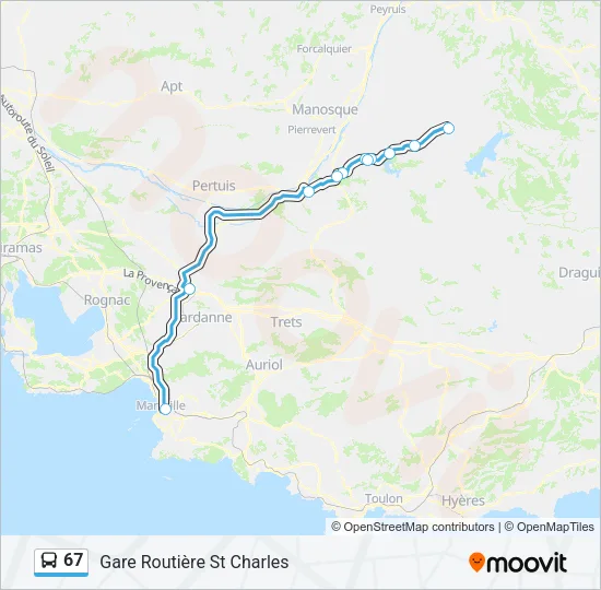 67 Bus Line Map