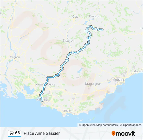 68 Bus Line Map