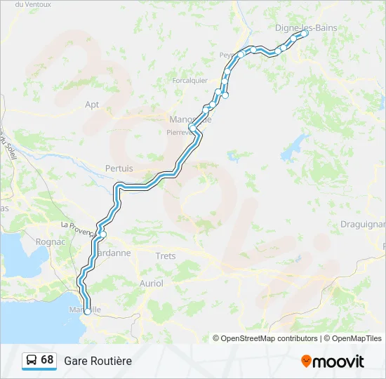 68 Bus Line Map