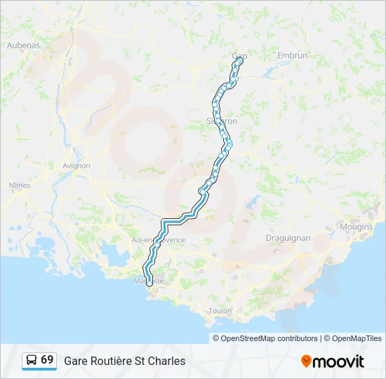 69 Bus Line Map