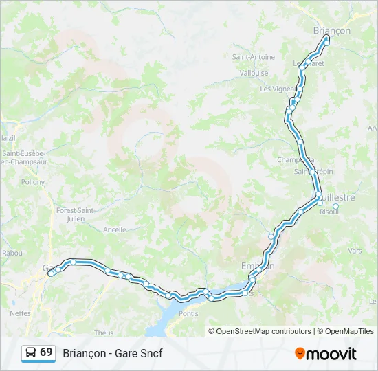 69 Bus Line Map