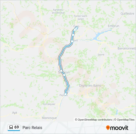 69 Bus Line Map