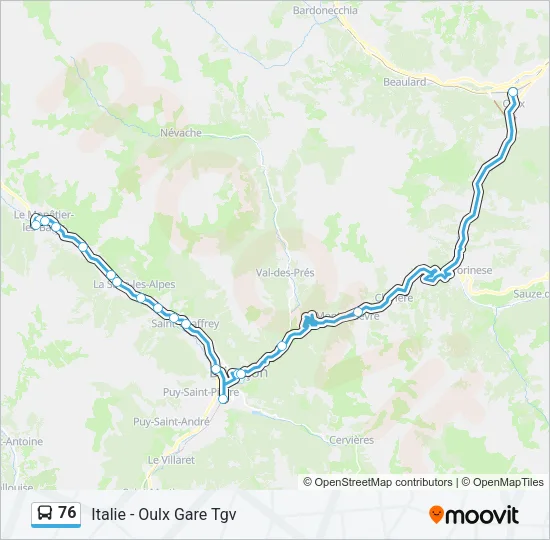 76 Bus Line Map
