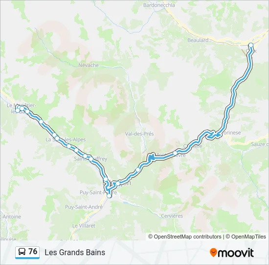 76 Bus Line Map