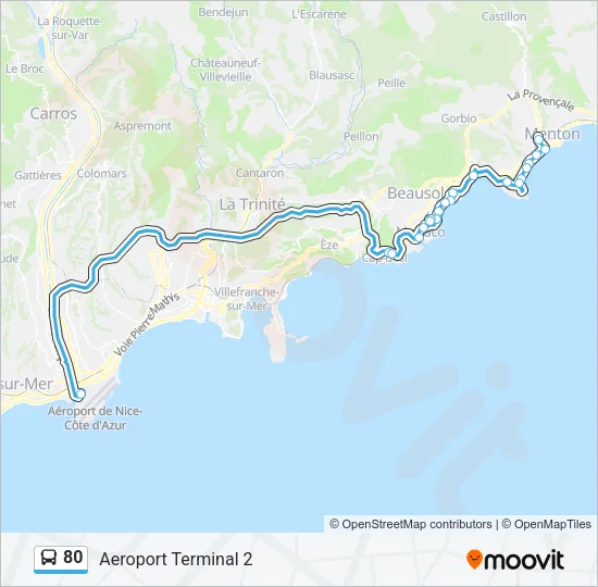 80 Bus Line Map