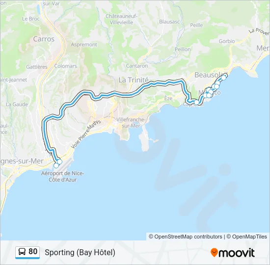 80 Bus Line Map