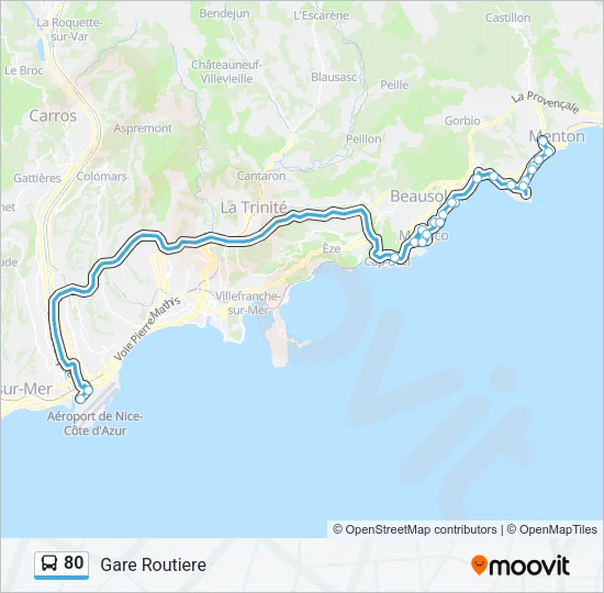 80 Bus Line Map