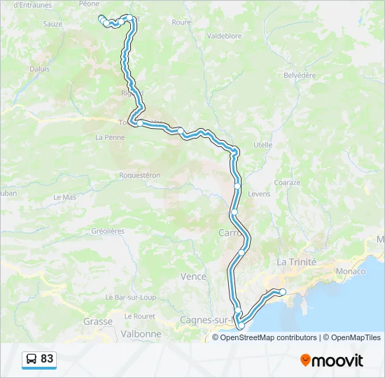 83 Bus Line Map