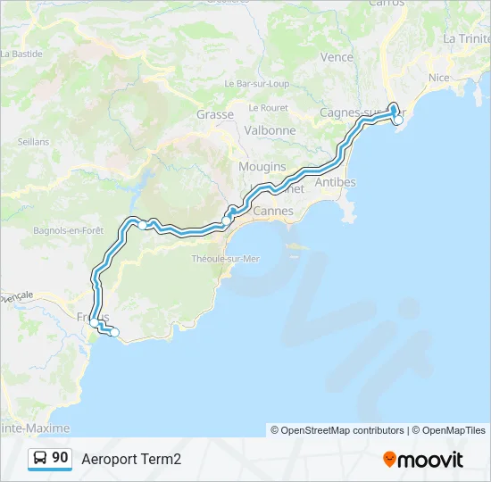 90 Bus Line Map