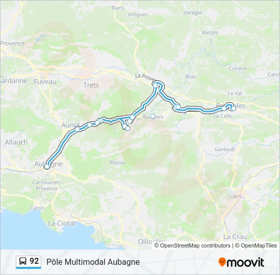 92 Bus Line Map