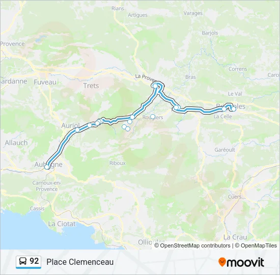 92 Bus Line Map