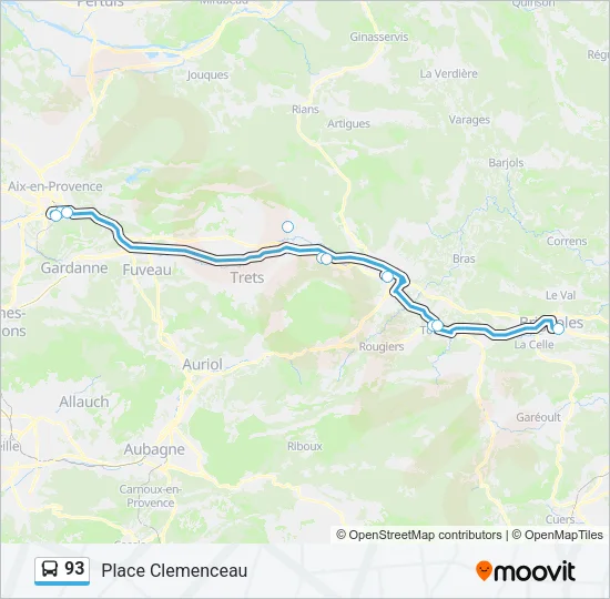 93 Bus Line Map