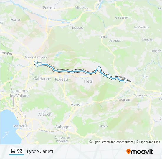 93 Bus Line Map