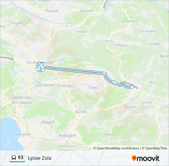 93 Bus Line Map