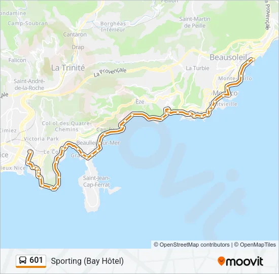 601 Bus Line Map