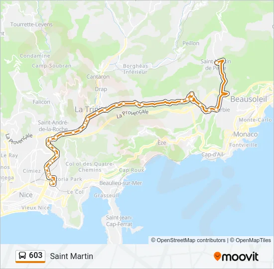 603 Bus Line Map