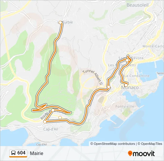 604 Bus Line Map