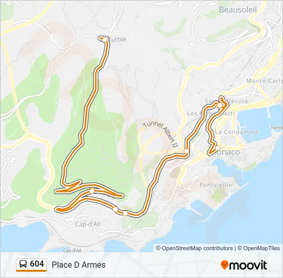 604 Bus Line Map