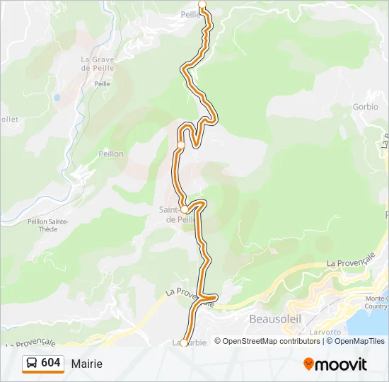 604 Bus Line Map