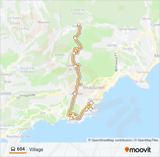 604 Bus Line Map