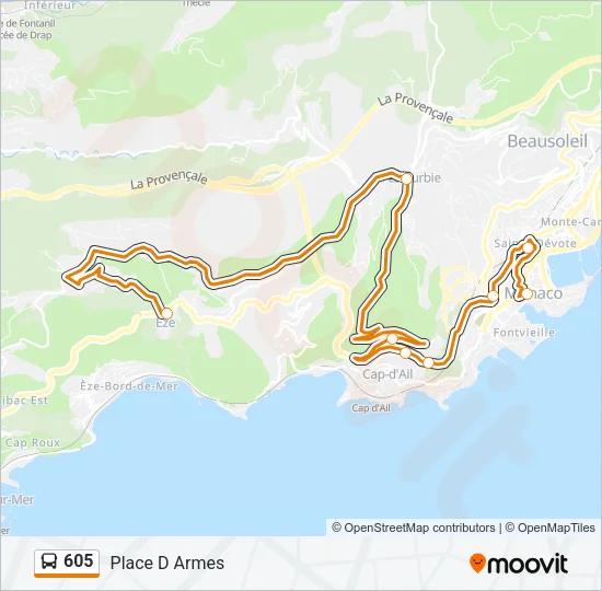 605 Bus Line Map