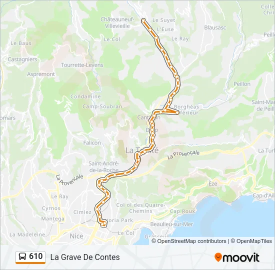 610 Bus Line Map