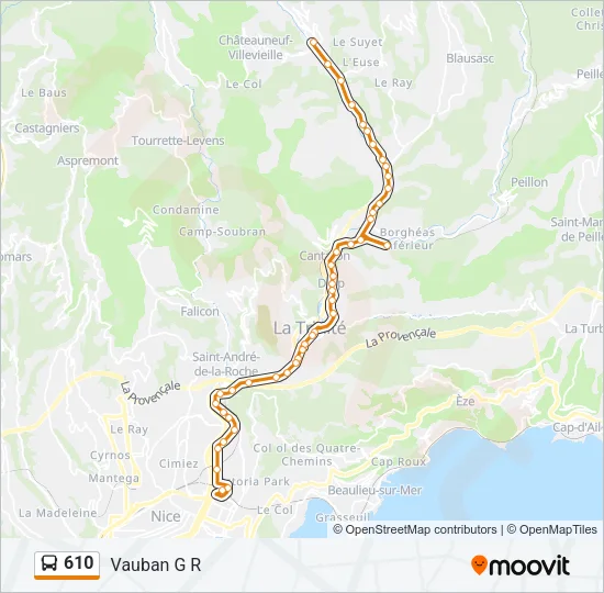 610 Bus Line Map