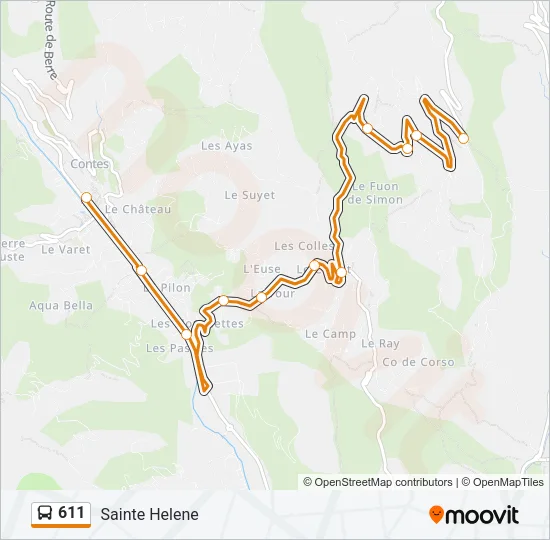 611 Bus Line Map
