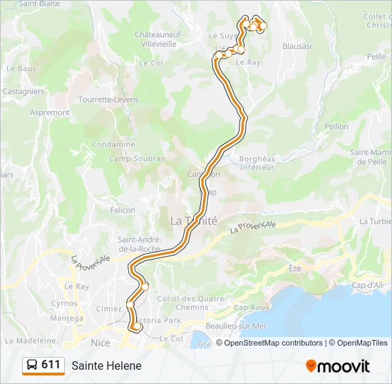 611 Bus Line Map