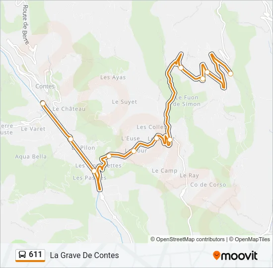 611 Bus Line Map