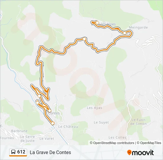 612 Bus Line Map
