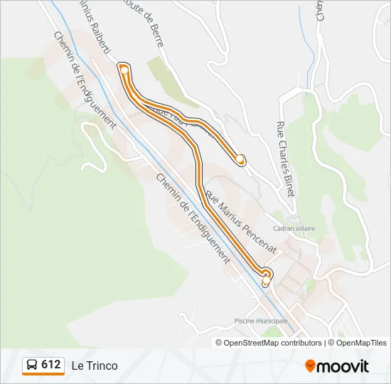 612 Bus Line Map