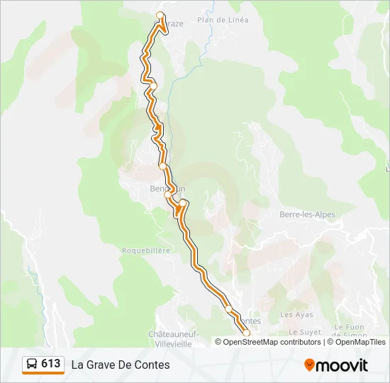 613 Bus Line Map