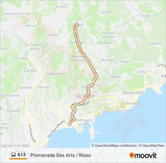 613 Bus Line Map