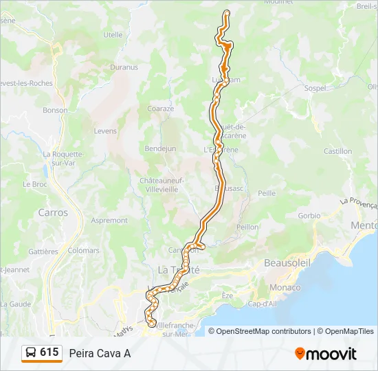 615 Bus Line Map