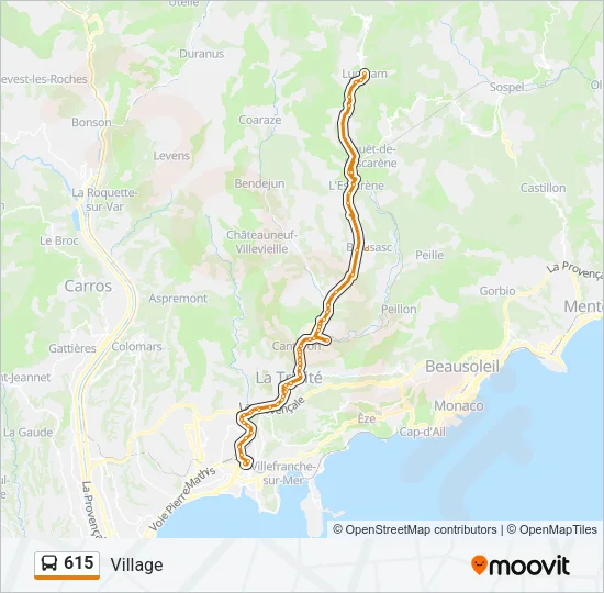 615 Bus Line Map