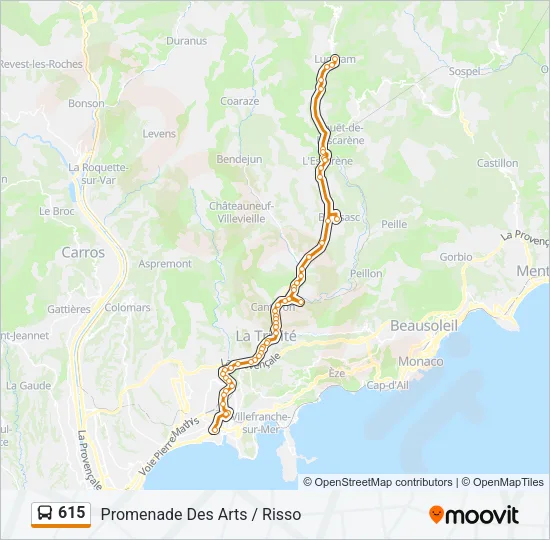 615 Bus Line Map