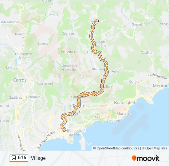 616 Bus Line Map