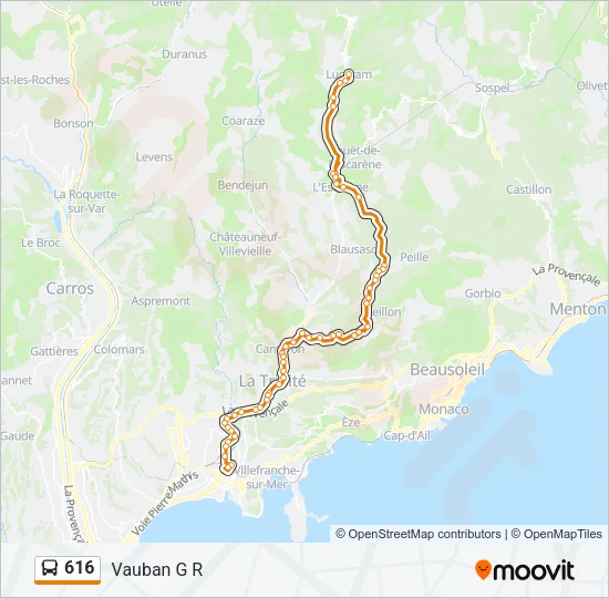 616 Bus Line Map