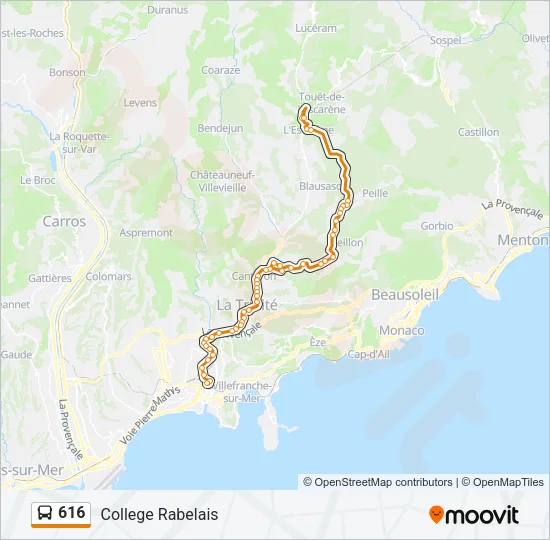 616 Bus Line Map