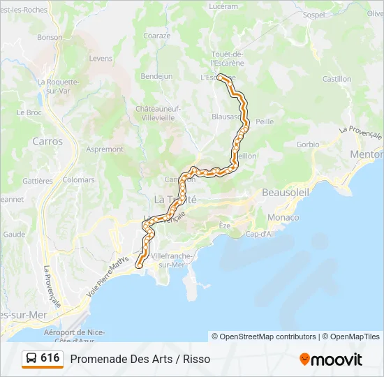 616 Bus Line Map