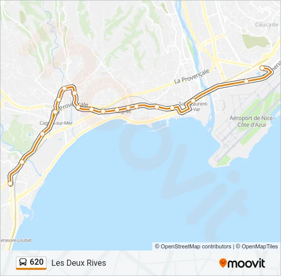 620 Bus Line Map
