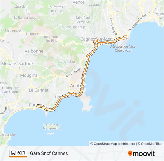 621 Bus Line Map