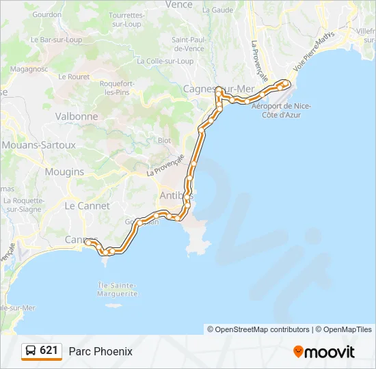 621 Bus Line Map