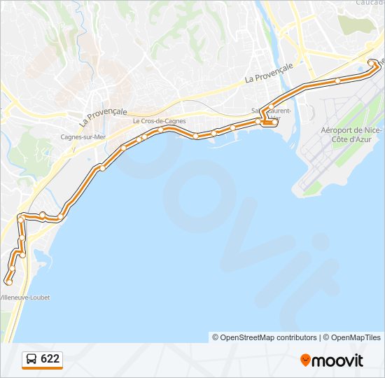 Mapa de 622 de autobús