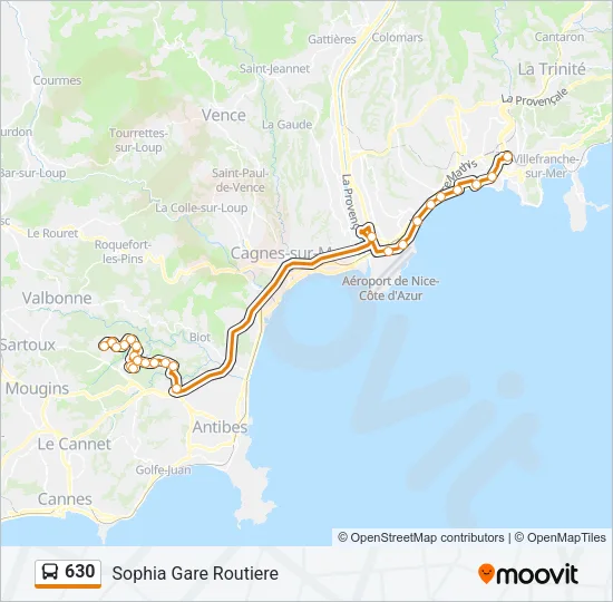 630 Bus Line Map