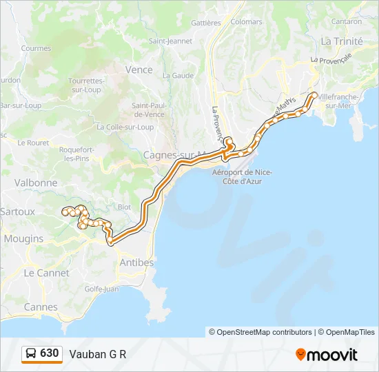 630 Bus Line Map
